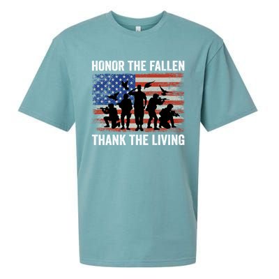 Honor The Fallen Thank The Living Soldiers Memorial Day Meaningful Gift Sueded Cloud Jersey T-Shirt