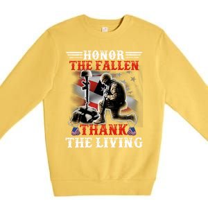 Honor The Fallen Veteran Themed Military Support Cool Gift Premium Crewneck Sweatshirt