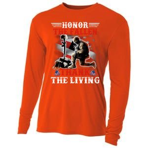 Honor The Fallen Veteran Themed Military Support Cool Gift Cooling Performance Long Sleeve Crew