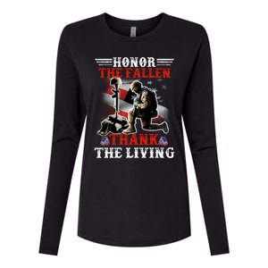 Honor The Fallen Veteran Themed Military Support Cool Gift Womens Cotton Relaxed Long Sleeve T-Shirt