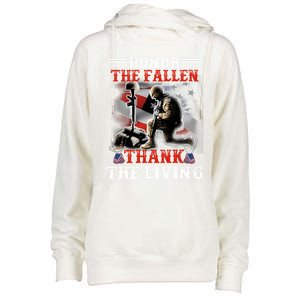 Honor The Fallen Veteran Themed Military Support Cool Gift Womens Funnel Neck Pullover Hood