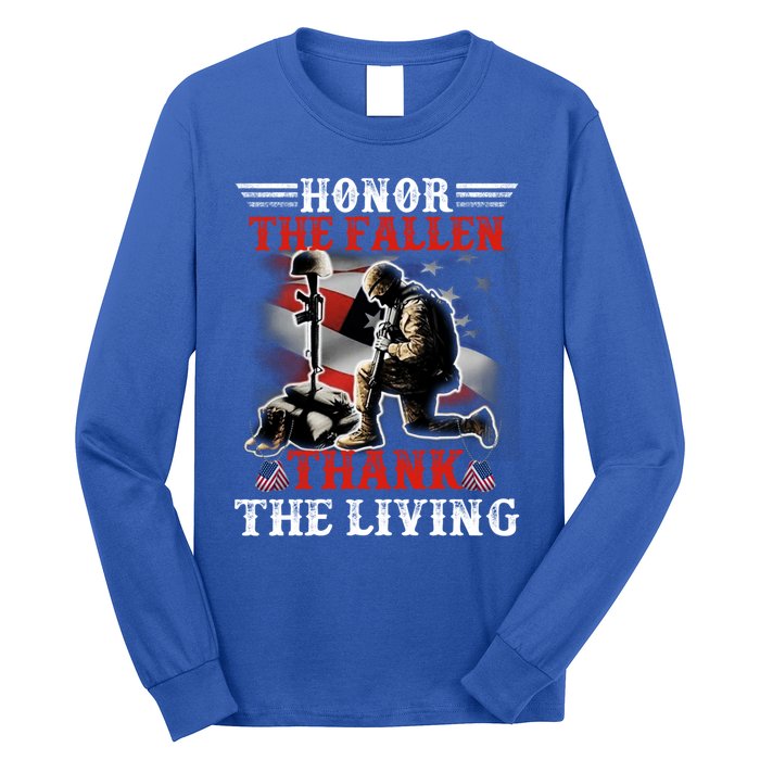 Honor The Fallen Veteran Themed Military Support Cool Gift Long Sleeve Shirt