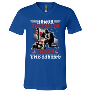 Honor The Fallen Veteran Themed Military Support Cool Gift V-Neck T-Shirt