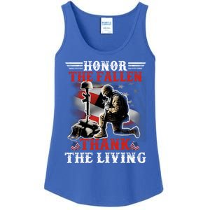 Honor The Fallen Veteran Themed Military Support Cool Gift Ladies Essential Tank