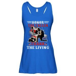 Honor The Fallen Veteran Themed Military Support Cool Gift Ladies Essential Flowy Tank