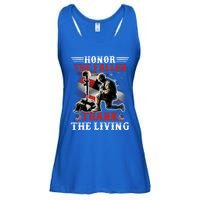 Honor The Fallen Veteran Themed Military Support Cool Gift Ladies Essential Flowy Tank