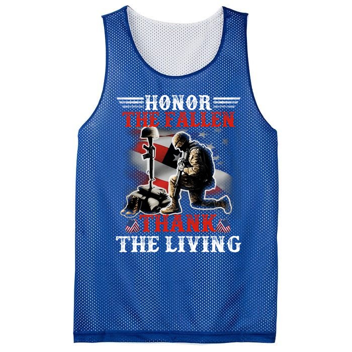 Honor The Fallen Veteran Themed Military Support Cool Gift Mesh Reversible Basketball Jersey Tank