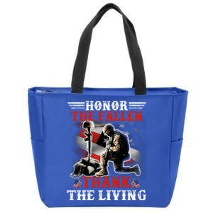 Honor The Fallen Veteran Themed Military Support Cool Gift Zip Tote Bag