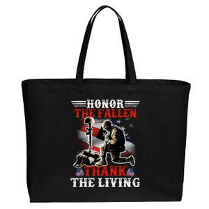 Honor The Fallen Veteran Themed Military Support Cool Gift Cotton Canvas Jumbo Tote