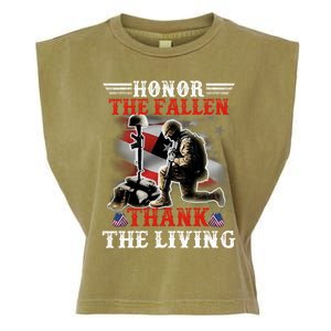 Honor The Fallen Veteran Themed Military Support Cool Gift Garment-Dyed Women's Muscle Tee