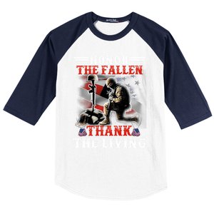 Honor The Fallen Veteran Themed Military Support Cool Gift Baseball Sleeve Shirt