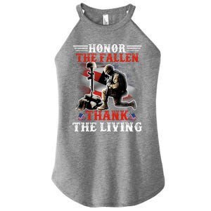 Honor The Fallen Veteran Themed Military Support Cool Gift Women's Perfect Tri Rocker Tank