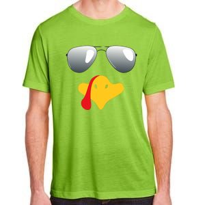 Happy Thanksgiving Funny Turky Sunglasses Adult ChromaSoft Performance T-Shirt