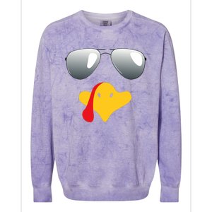 Happy Thanksgiving Funny Turky Sunglasses Colorblast Crewneck Sweatshirt