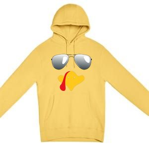 Happy Thanksgiving Funny Turky Sunglasses Premium Pullover Hoodie