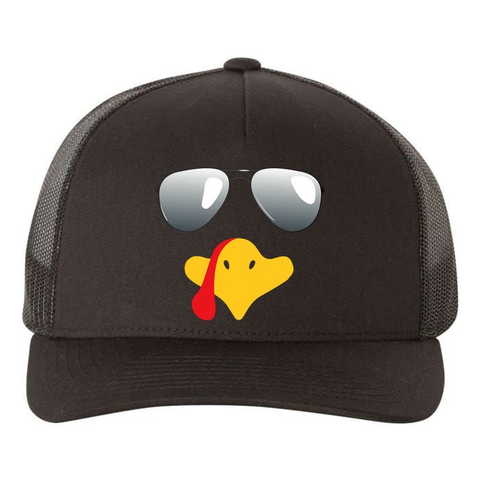 Happy Thanksgiving Funny Turky Sunglasses Yupoong Adult 5-Panel Trucker Hat