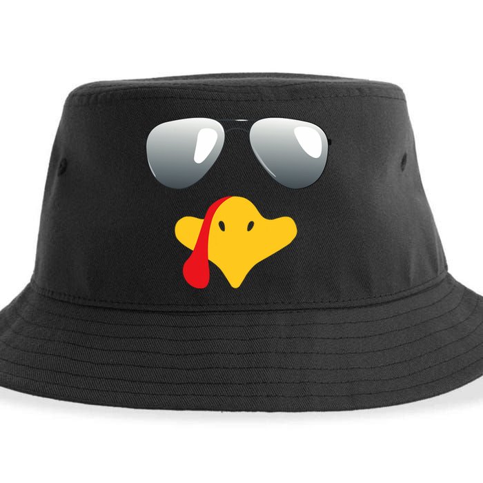 Happy Thanksgiving Funny Turky Sunglasses Sustainable Bucket Hat