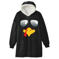 Happy Thanksgiving Funny Turky Sunglasses Hooded Wearable Blanket