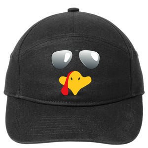 Happy Thanksgiving Funny Turky Sunglasses 7-Panel Snapback Hat