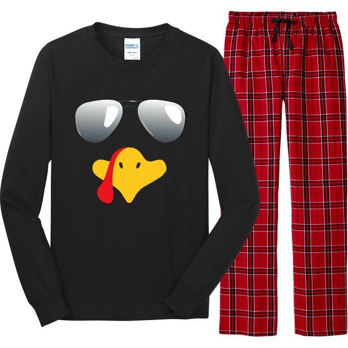 Happy Thanksgiving Funny Turky Sunglasses Long Sleeve Pajama Set