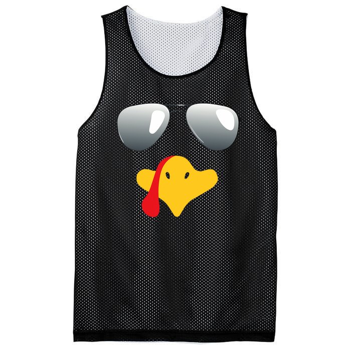 Happy Thanksgiving Funny Turky Sunglasses Mesh Reversible Basketball Jersey Tank