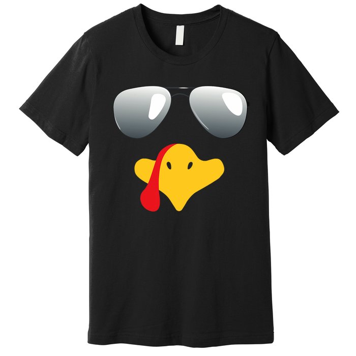 Happy Thanksgiving Funny Turky Sunglasses Premium T-Shirt