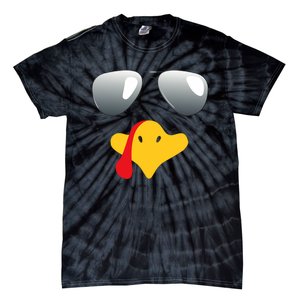 Happy Thanksgiving Funny Turky Sunglasses Tie-Dye T-Shirt