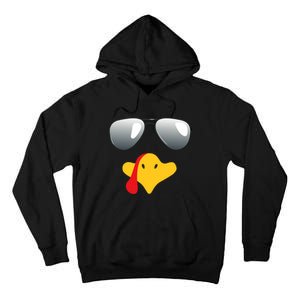 Happy Thanksgiving Funny Turky Sunglasses Tall Hoodie