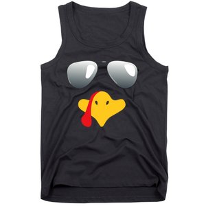 Happy Thanksgiving Funny Turky Sunglasses Tank Top