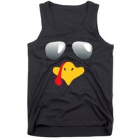 Happy Thanksgiving Funny Turky Sunglasses Tank Top