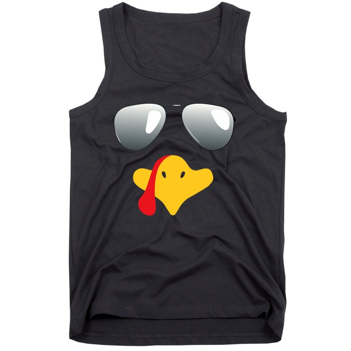 Happy Thanksgiving Funny Turky Sunglasses Tank Top