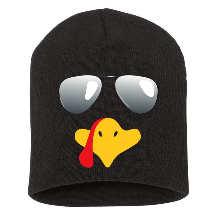 Happy Thanksgiving Funny Turky Sunglasses Short Acrylic Beanie