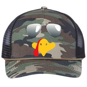 Happy Thanksgiving Funny Turky Sunglasses Retro Rope Trucker Hat Cap