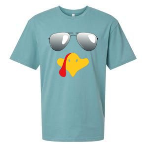 Happy Thanksgiving Funny Turky Sunglasses Sueded Cloud Jersey T-Shirt