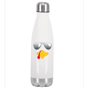 Happy Thanksgiving Funny Turky Sunglasses Stainless Steel Insulated Water Bottle