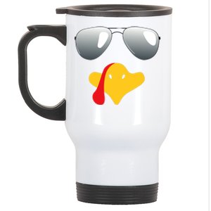 Happy Thanksgiving Funny Turky Sunglasses Stainless Steel Travel Mug