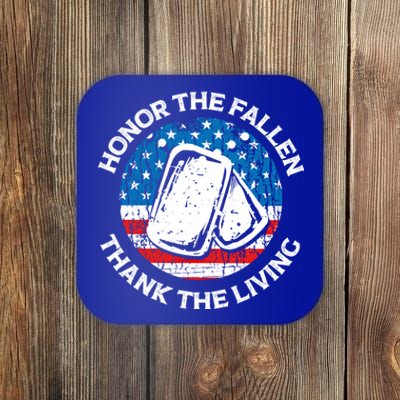 Honor The Fallen Thank The Living Veterans Day Appreciation Cool Gift Coaster