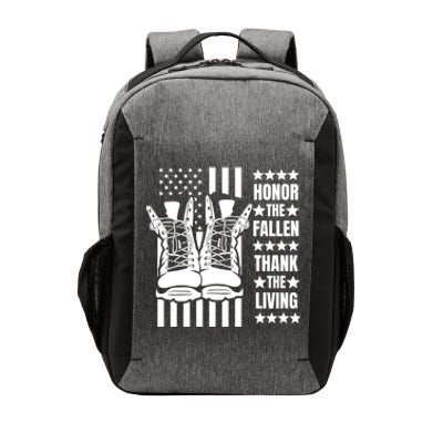 Honor The Fallen Thank The Living Memorial Day Veteran Boots Gift Vector Backpack