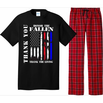 Honor The Fallen Thank The Living Memorial Veteran Thank You Funny Gift Pajama Set