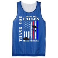 Honor The Fallen Thank The Living Memorial Veteran Thank You Funny Gift Mesh Reversible Basketball Jersey Tank