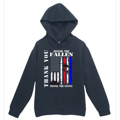 Honor The Fallen Thank The Living Memorial Veteran Thank You Funny Gift Urban Pullover Hoodie