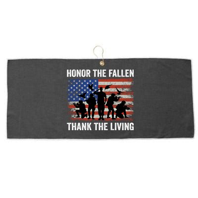 Honor The Fallen Thank The Living Soldiers Memorial Day Meaningful Gift Large Microfiber Waffle Golf Towel