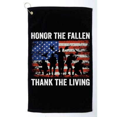 Honor The Fallen Thank The Living Soldiers Memorial Day Meaningful Gift Platinum Collection Golf Towel