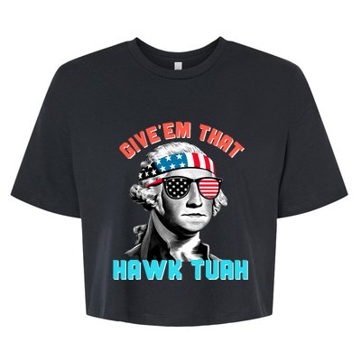 Hawk Tuah Funny 2024 4th Of July Meme Bella+Canvas Jersey Crop Tee