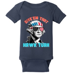 Hawk Tuah Funny 2024 4th Of July Meme Baby Bodysuit