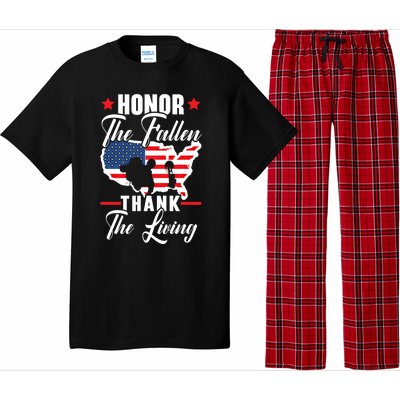 Honor The Fallen Thank The Living Usa American Memorial Day Great Gift Pajama Set