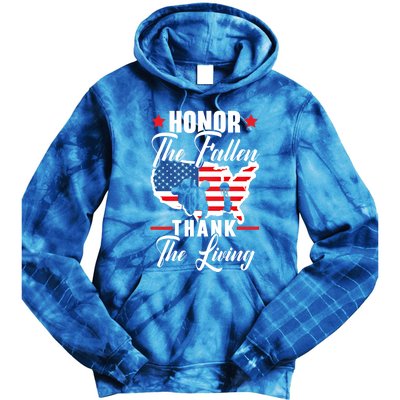 Honor The Fallen Thank The Living Usa American Memorial Day Great Gift Tie Dye Hoodie