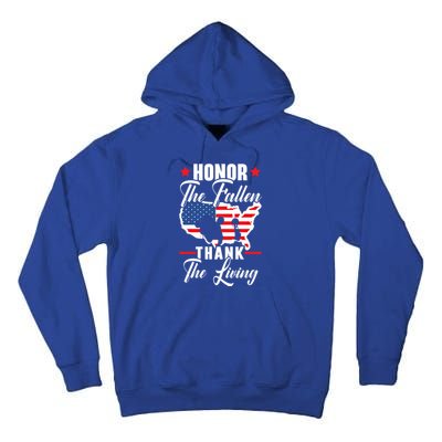 Honor The Fallen Thank The Living Usa American Memorial Day Great Gift Tall Hoodie