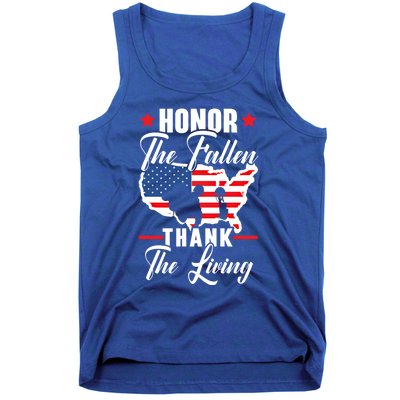 Honor The Fallen Thank The Living Usa American Memorial Day Great Gift Tank Top