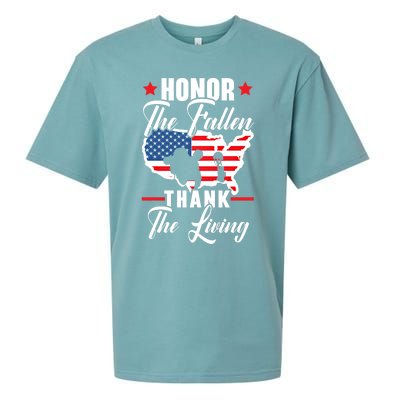 Honor The Fallen Thank The Living Usa American Memorial Day Great Gift Sueded Cloud Jersey T-Shirt